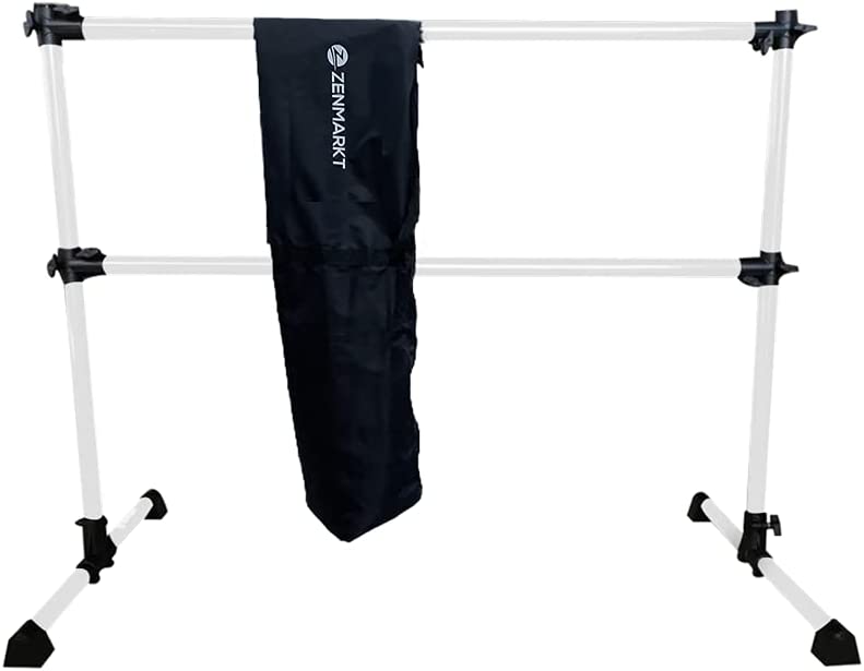 5FT Freestanding Double Aluminum Ballet Barre - Professional Dance Bar Portable Lightweight + Carry Bag