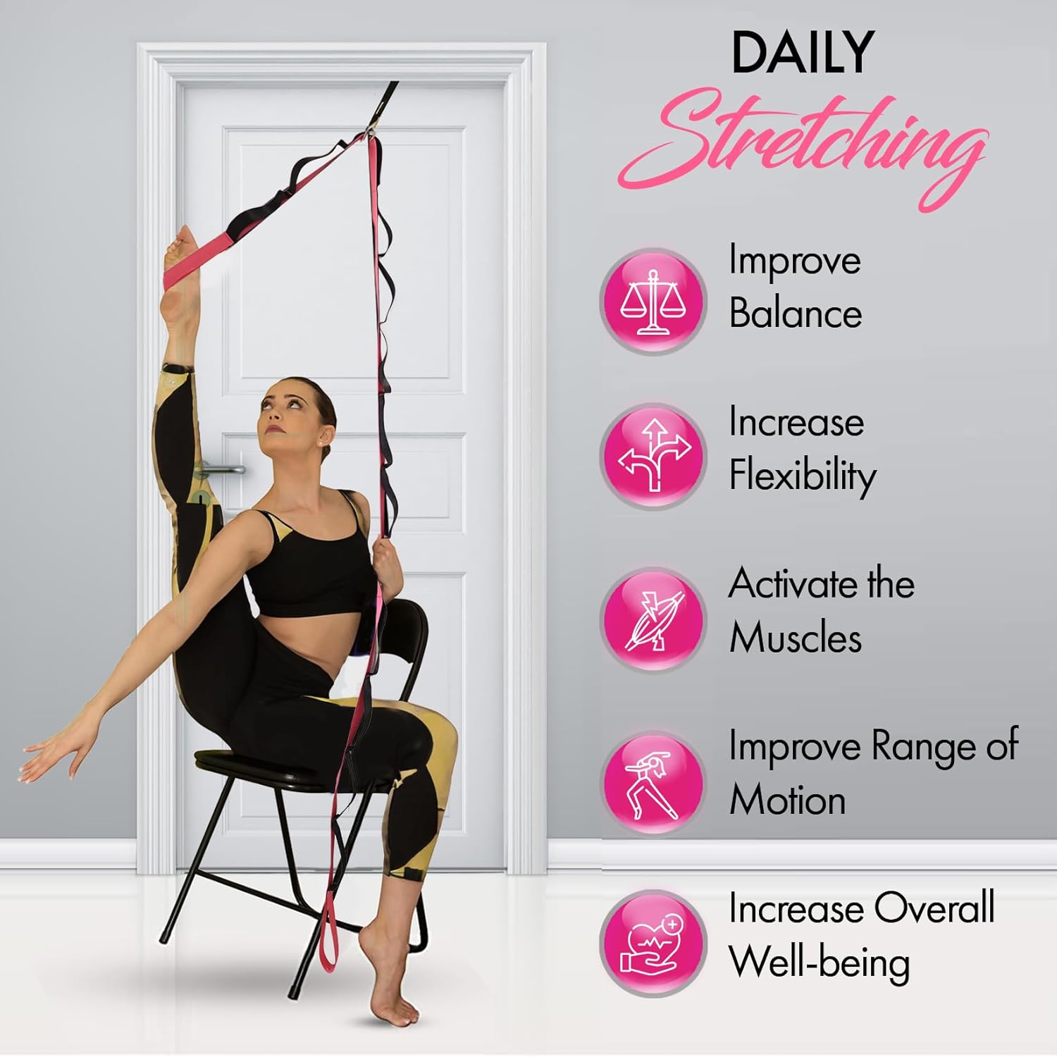 Dans lagere taille Training, Back Bend Assist Trainer-om te verbeteren rug en taille Flexibiliteit, Flexibiliteit Stretching been Stretcher Strap voor Yoga, Ballet, Dansen, Gymnastiek Cheerleading Dans lagere taille Training, Back Bend Assist Trainer-om te verbeteren rug en taille Flexibiliteit, Flexibiliteit Stretching been Stretcher Strap voor Yoga, Ballet, Dansen, Gymnastiek Cheerleading