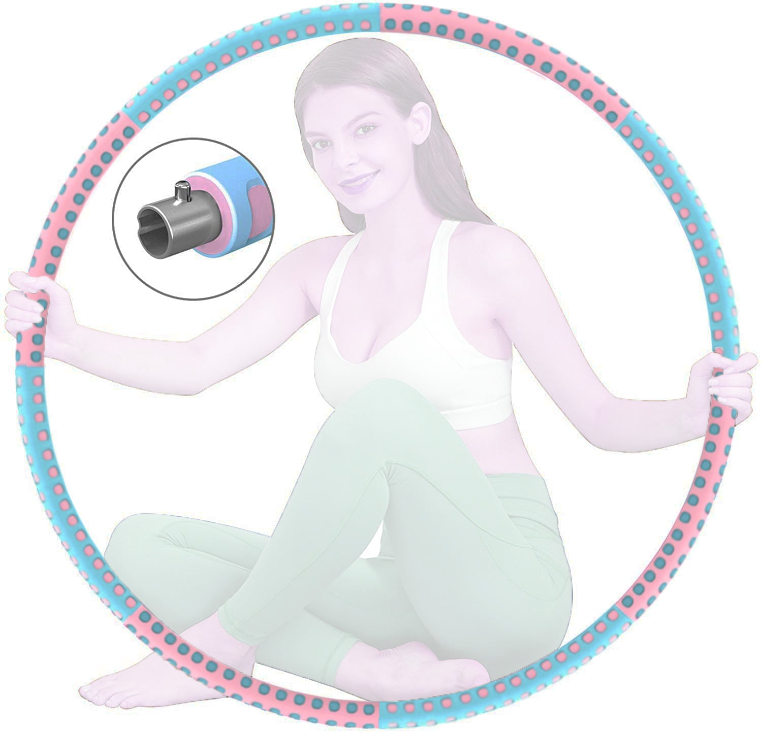 Zenmarkt Smart Weighted Hula Hoop for Adults - 8 Section Detachable Exercise  Hula Hoo 